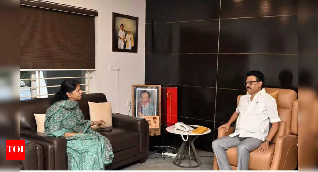 Kanimozhi Meets Stalin After International Outreach; BJP Praises