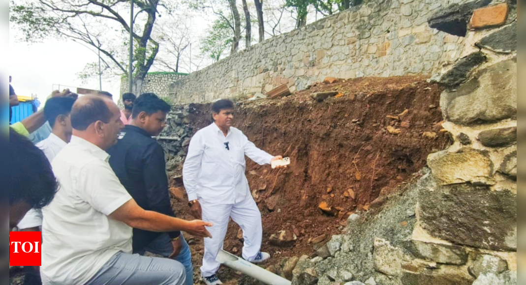 Durgadi Fort Wall Collapses After Heavy Rain, Raising Concerns