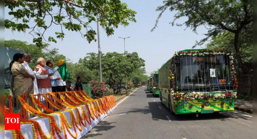 PM Modi flags off 200 new e-buses in Delhi: Equipped with CCTV, GPS & more