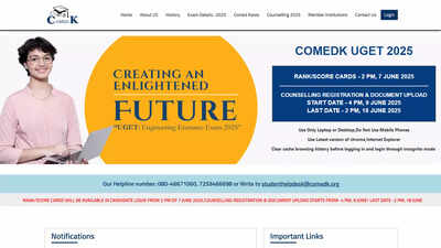 COMEDK UGET 2025 results out at comedk.org; online counselling from June 9 – Times of India