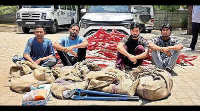Interstate gang behind 35 metro cable thefts busted in Kalol in Gujarat, four arrested