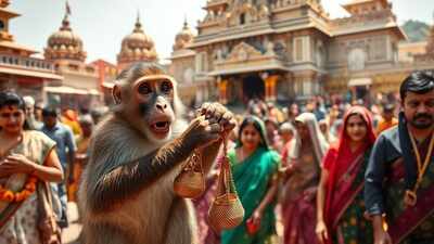 Monkey pulls off ‘heist’ worth Rs 20 lakh at Banke Bihari temple; after 8-hour chase, police recover loot; here’s how the incident unfolded