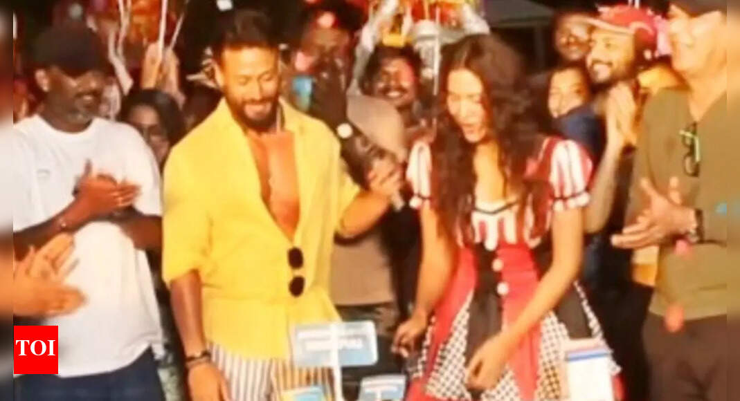 Tiger Shroff celebrates Sonam Bajwa's 'first step' into Hindi cinema on the sets of 'Baaghi 4'