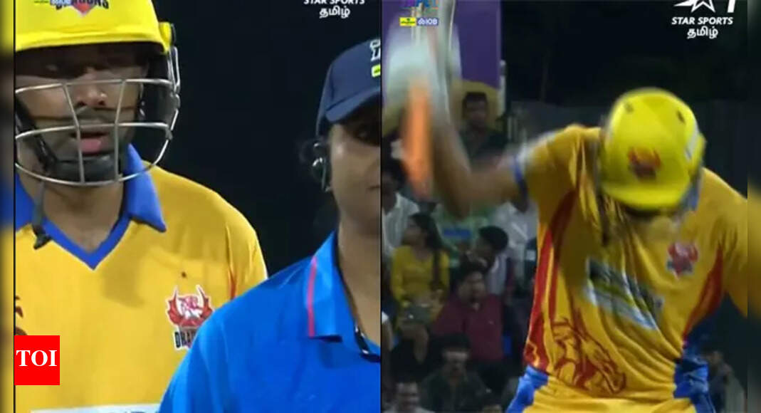 Drama in TNPL! Ashwin loses cool after controversial LBW; argues with female umpire – Watch | Cricket News – Times of India