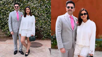 Parineeti Chopra and Raghav Chadha serve couple goals and chic fashion at the French Open in Paris