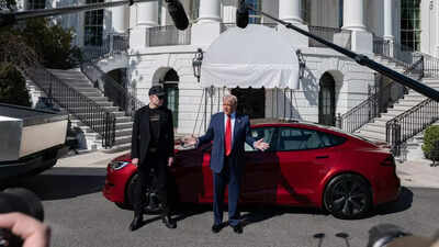 'I may move it around a little bit': Trump refuses to sell the red Tesla; praises Starlink as 'great service'