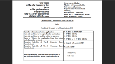 SSC CGL 2025 notification released at ssc.gov.in for over 14,000 vacancies: Check steps to apply, important dates and other key details here – Times of India