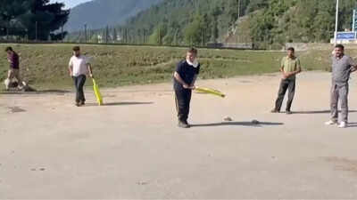 Bid to revive J&K tourism: BJP leader plays cricket in Pahalgam; watch video