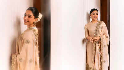 Rashmika Mandanna turns heads in gorgeous beige suit, you have got to see this look!