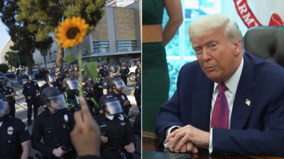 ‘I would certainly invoke it’: Trump signals readiness to use Insurrection Act as LA immigration protests escalate
