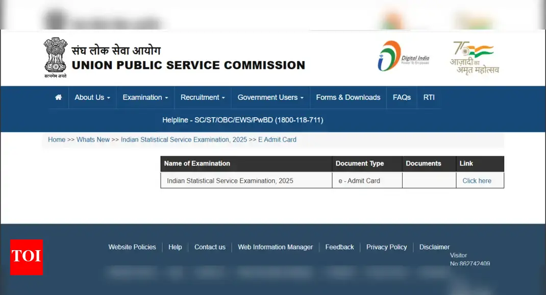 UPSC IES/ISS admit card 2025 released: Direct link to download hall tickets here