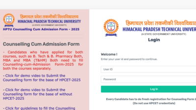 HPCET 2025 counselling registration begins at himtu.ac.in: Check direct link, key details here – Times of India