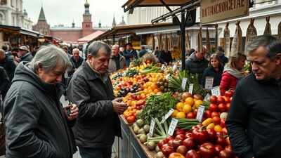 Representative AI image Russians struggle with 'crazy' prices