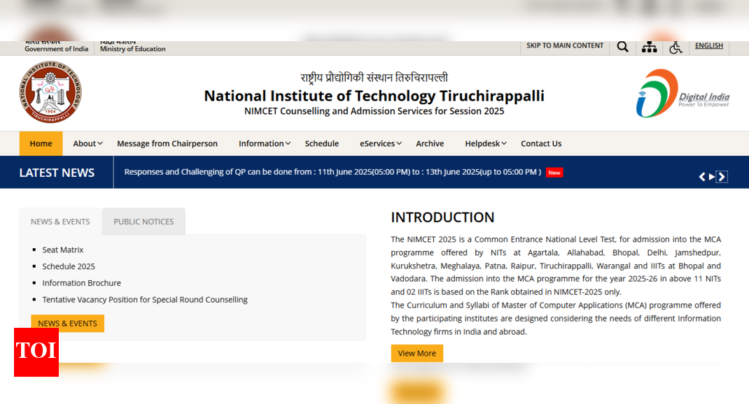NIMCET answer key 2025 released at nimcet.admissions.nic.in: Direct link to download here