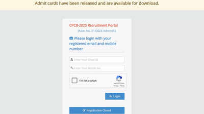 CPCB admit card 2025 released at cpcb.nic.in; check direct link to download the hall ticket here – Times of India