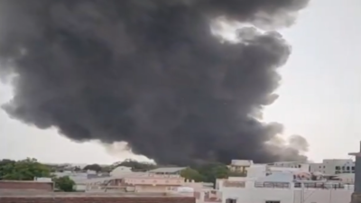 Watch: Plane crashes near Ahmedabad airport; smoke billows from crash site