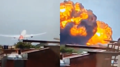 Terrifying first footage emerges from Air India crash in Ahmedabad