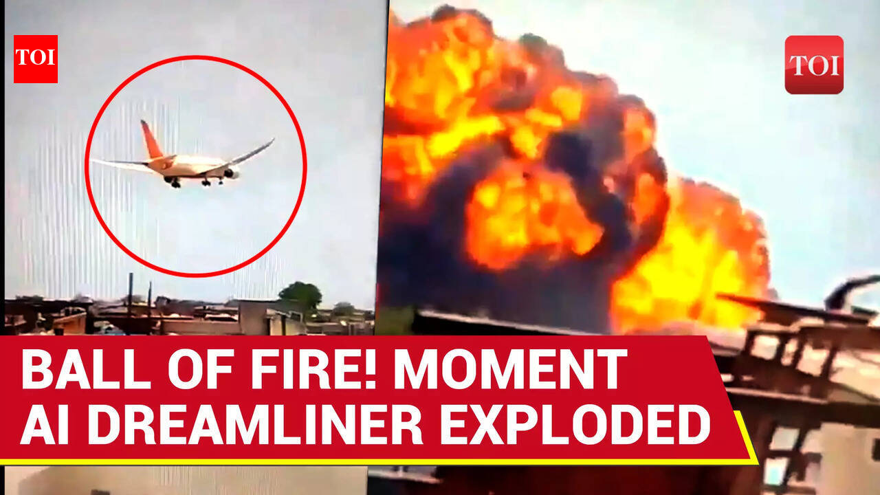 Moment Air India Flight PLUNGES, BURSTS Into Fireball; Ahmedabad Sky ...