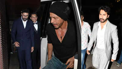 Shah Rukh Khan, Abhishek Bachchan, Varun Dhawan and Mrunal Thakur attend Prashant Sawant’s wedding reception in Mumbai