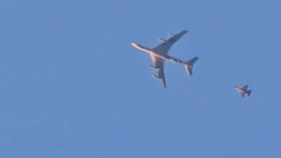  Israeli fighter jet refuels mid-air over Syria; likely on way back after Iran strike