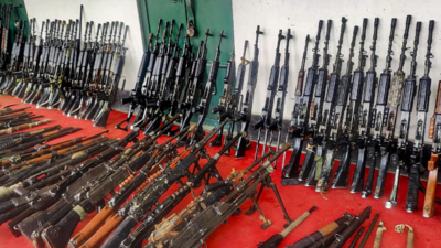  Security forces recover over 300 rifles, other warlike stores; raids in five districts
