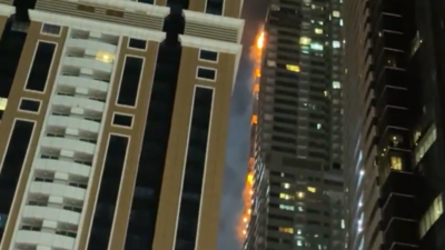 Massive fire hits Dubai’s Marina Pinnacle; 3,820 residents safely evacuated, no casualties reported