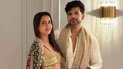 Karan Kundrra gives a special birthday surprise to girlfriend Tejasswi Prakash; the couple visit the Mahakaleshwar temple