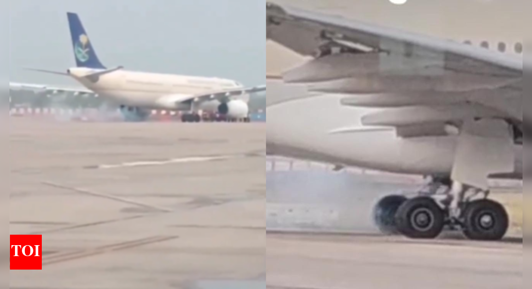 Watch: Smoke scare on Saudia Haj flight triggers emergency landing at Lucknow airport