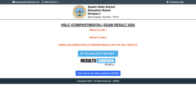 Assam HSLC compartment result 2025 announced at sebaonline.org: Check direct link to download marksheets here – Times of India