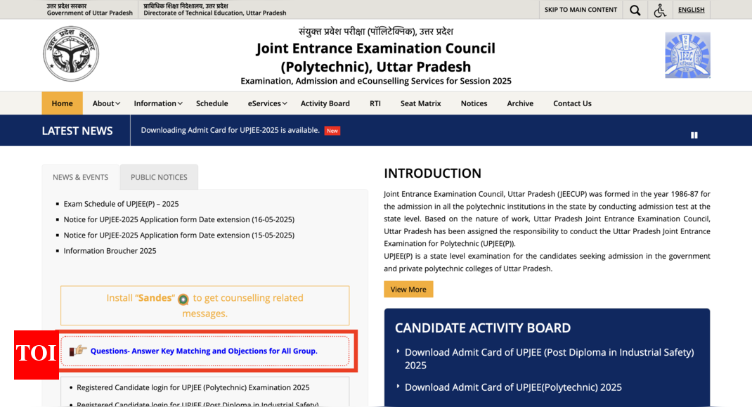 JEECUP answer key 2025 released for all groups: Check direct link to download response sheets and submit objections here