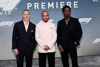  Lewis Hamilton and Formula 1 stars wow fans with red carpet looks at Times Square 'F1' premiere