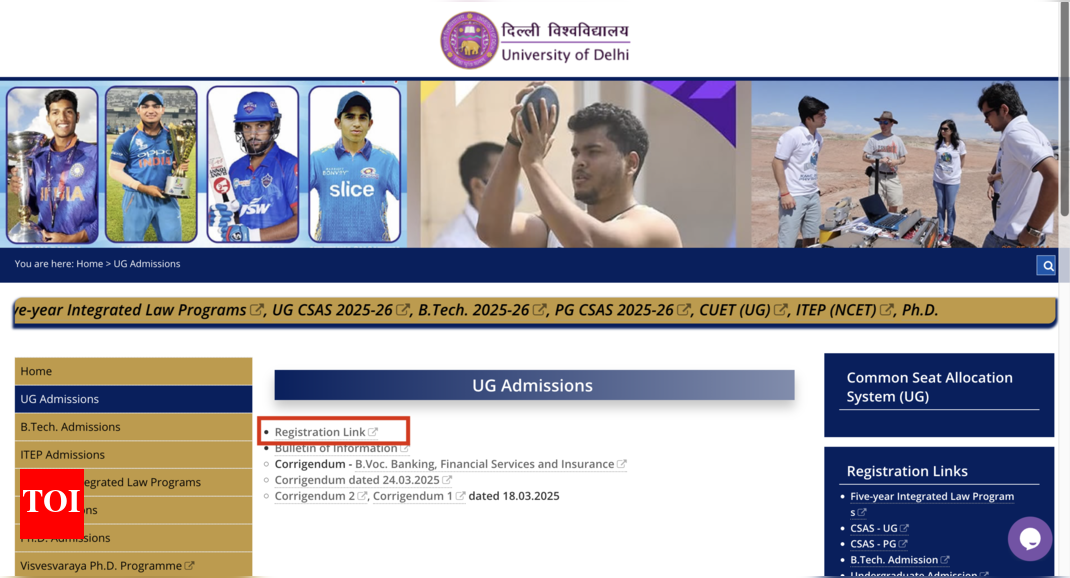 DU CSAS UG admissions portal 2025 opens at admission.uod.ac.in: Here is how to apply online