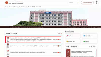 SSC GD result 2025 declared at ssc.gov.in, check cut-off marks and download PDF – Times of India