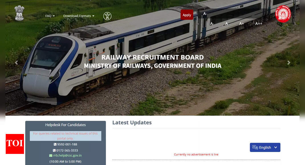 RRB technician recruitment 2025: Online registration for 6,180 posts starts from June 28 at rrbapply.gov.in