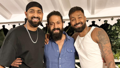 When 'KGF' star Yash met cricketer Hardik Pandya and brother Krunal; hugged, interacted in a Rare moment