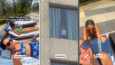 'Someone is filming us': American family sunbathing at Gurugram hotel accuse man of recording them - watch video