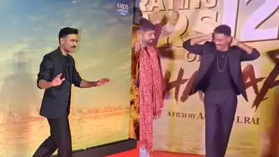  Dhanush dances to title track with fans; Kriti Sanon joins the celebration
