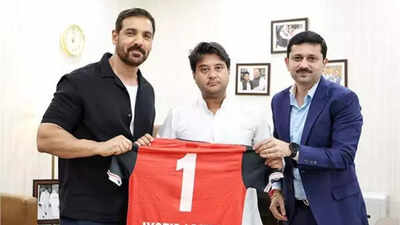 John Abraham shares his passion for football as he meets Jyotiraditya Scindia, hopes to discover "Messi or Ronaldo" from India