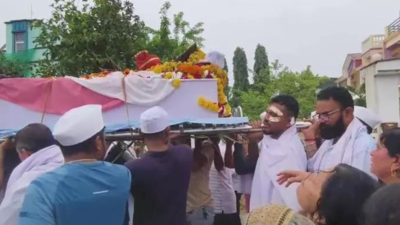 Air India crash: Lone survivor Rameshkumar Vishwas shoulders brother’s bier; recalls fall from sky, says sand mound saved him