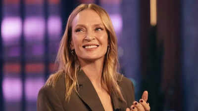 Uma Thurman gets nervous eating in front of the camera