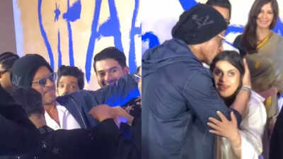 Shah Rukh Khan affectionately hugs and kisses specially-abled child actors at Sitaare Zameen Par screening; Aamir Khan watches with pride