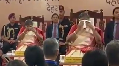 ‘Tu jiye hazaaron saal’: President Droupadi Murmu moved to tears as differently-abled students sing birthday song for her during Dehradun visit; watch video