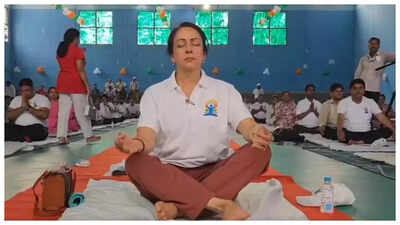 Hema Malini celebrates International Yoga Day with a special session in Mathura; says, "Yoga is a tradition of our country"