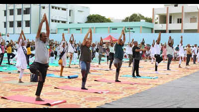 Kalyana Karnataka celebrates yoga day with enthusiasm