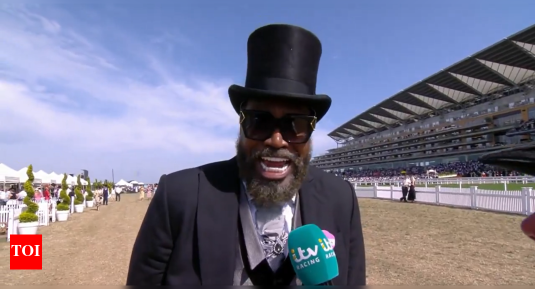 Watch: Chris Gayle makes surprise appearance at racecourse; his attire steals the show