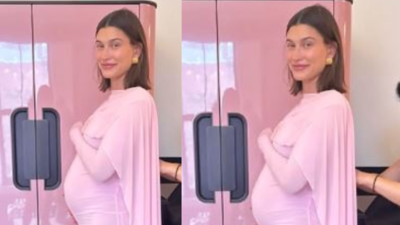 Hailey Bieber shares adorable throwback pic of her baby bump; says her newborn is now "10 months old"
