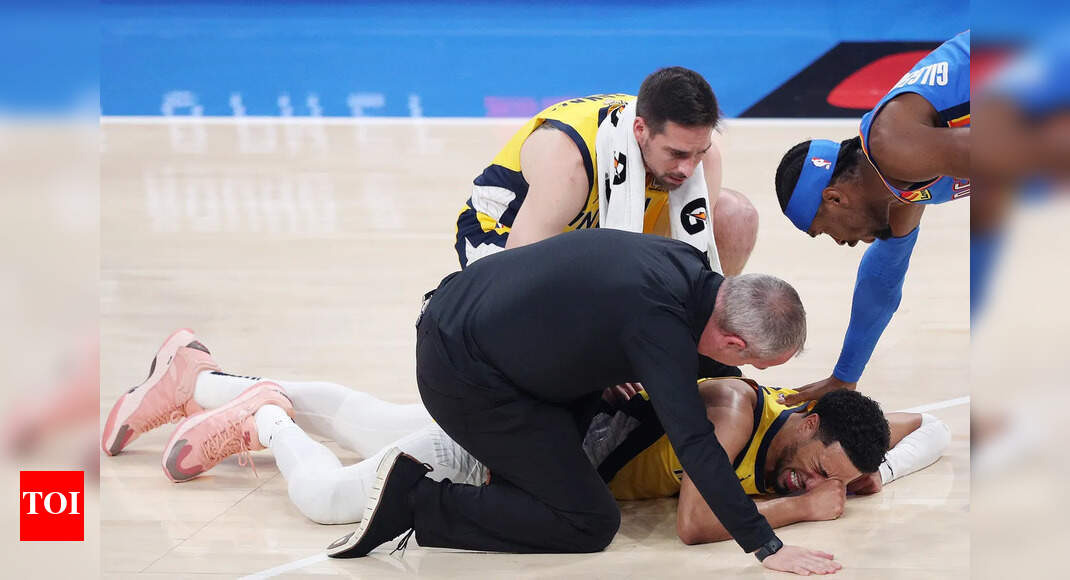NBA Finals: Tyrese Haliburton suffers crushing injury before halftime lead; Pacers lose momentum as stars