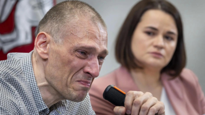 Emaciated after 5 years in prison, Belarusian dissident Tsikhanouski vows to fight on