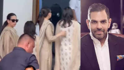Karisma Kapoor along with kids Samaira, Kiaan goes to Delhi for Sunjay  Kapur's second prayer meet | Hindi Movie News - Times of India
