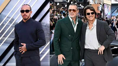F1 London premiere: Tom Cruise steals attention from Brad Pitt and Lewis Hamilton, reunites with Pitt after 24 years